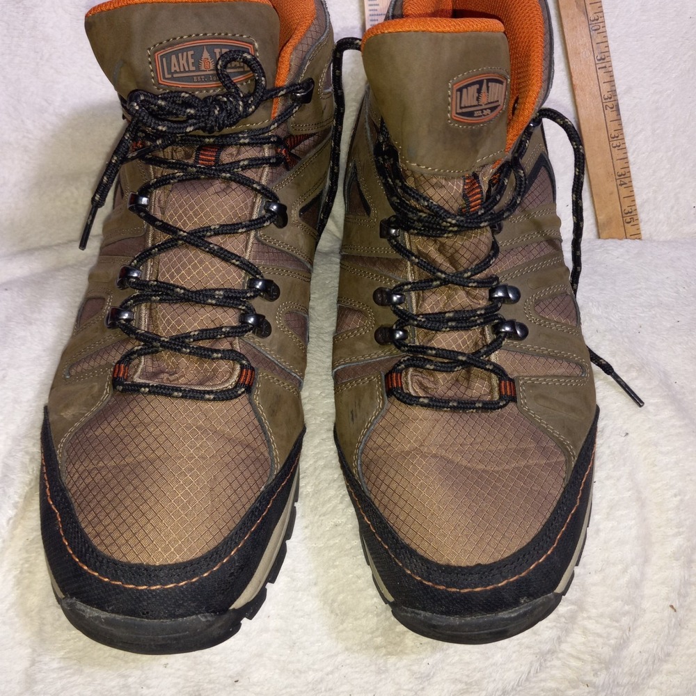 Lake & Trail Mens Iron Wood Size 12M BROWN Waterproof Hiking Boots OROBIC